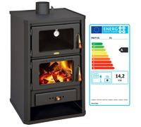 Cooking Wood Burning Stove with Oven Solid Fuel Cooker 14 kw Heating Prity FG [EEK: A]