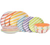 Cookinglife Summer Vibes | 18-Piece Dinnerware Set | Tableware for 6 Persons | 6 Dinner-, 6 Dessert- & 6 Deep Plates | Multicolor | Dishwasher Safe | Microwave Safe | Oven Safe