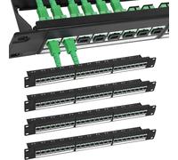 Cookinkitch 4 Pcs SCAPC Fiber Patch Panel, 24 Port, 1U 19-inch, Loaded with 24 Simplex Singlemode SCAPC Fiber Optical Adapters