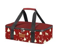 Cooklux Insulated Casserole Carrier 9x13 Inch, Durable Nylon, Leak-Proof Casserole Dish Carrier, Casserole Carriers for Hot or Cold Food (Christmas)
