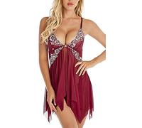 COOKOE Sexy Lingerie Underwear Women Erotic Dress See-through Lace Pajamas Sleepwear Nightdress + Thong Sexy Costumes Sex Dress