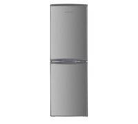 Cookology 142L Freestanding 50/50 Fridge Freezer - Inox | Adjustable Temperature Control and Legs - Reversible Doors - Efficient LED Light - 4 Star Rating