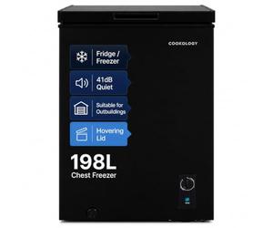 Cookology 198L Freestanding Chest Freezer - Adjustable Feet - Black | Suitable for Kitchens, Outbuildings & Garages - Refrigeration Modes - Easy Temperature Control - 4 Star Rating