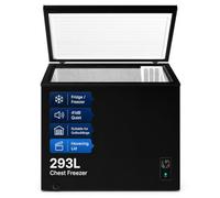 Cookology 293L Freestanding Chest Freezer for Garages, Outbuildings and Sheds, Removable Basket, Refrigeration Mode, Temperature Control and 4 Star Freezer Rating - Black