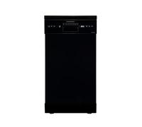 Cookology CFSD4510 Slimline Freestanding Dishwasher in Black - 45cm Width - Compact Design - 10 Place Settings - 6 Wash Cycles - LED Control Panel - 8 Hour Delay Timer - Ideal for Small Families