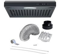 Cookology 50cm Wall Visor Cooker Hood - Extractor Fan - Ducting Kit - Black