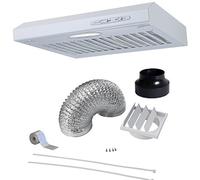 Cookology 50cm Wall Visor Cooker Hood - Extractor Fan - Ducting Kit - White