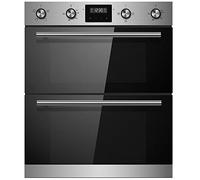 Cookology 60cm Large Built-under Fan Double Oven - Stainless Steel | 88L Capacity - Programmable Timer and Digital Clock