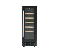Cookology 60L Under-Counter Wine Cabinet - 20 Bottle - Black | 20 Bottle Capacity - 5 Sliding Shelves - Digital Temperature Control - Reversible Door