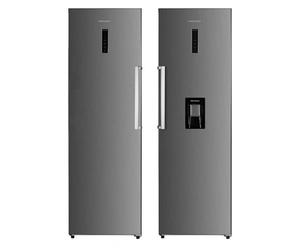 Cookology 630L Tall Fridge and Freezer Pack, Freestanding with Low Noise, Water Dispenser, Frost Free System, Digital LED Touch Display and Reversible Doors - Inox