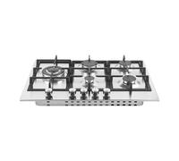 Cookology GH700SS 70cm Cooktop Burner Gas Hob in Stainless Steel - 5 Cooking Zones - Cast Iron Pan Supports - Wok Burner - Automatic Ignition Dials