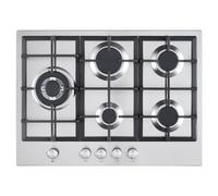 Cookology 70Cm Built-In 5 Burner Gas Hob With Wok Burner - Stainless Steel