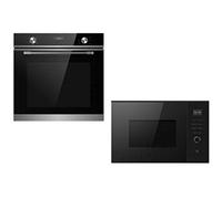 Cookology 72L Built-in Electric Oven & 25L Microwave Pack - Touch & Dial Controls - Frameless Glass Front - LCD Display