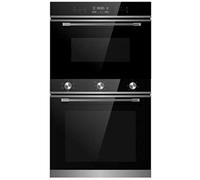 Cookology 72L Built-in Electric Oven & 44L Compact Microwave Pack - Black with Stainless Steel Trim