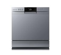 Cookology CTTD8 Compact Mini Portable Counter Top, Tabletop Dishwasher Small, 8 place settings and 8 Wash Cycles with ECO Friendly Mode - In Silver