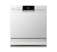 Cookology CTTD8WH Mini Counter Top Dishwasher in White - Compact & Portable - Tabletop Small Appliance - 8 Settings - 8 Wash Cycles - ECO Friendly Mode