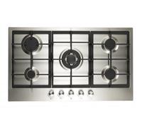 Cookology 90Cm Built-In 5 Burner Gas Hob With Wok Burner - Stainless Steel