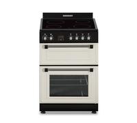 Cookology 94L Freestanding Retro Single Cooker Electric Fan Oven - 60cm - Ceramic Top - 4 Cooking Zone Hob - Cream