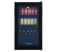 Cookology Bc96Bk 93L Under Counter Drinks Fridge, Black, Led Light, Temp Control, For Cans And Bottles