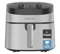 Cookology CAF72MA Air Fryer Oven 7.2 Litre, 7 Cooking Functions, Easy To Use Dial Controls, Healthy, Oil Free and Energy Saving Air Fryers - In Stainless Steel