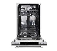 Cookology CBID450 Slimline Integrated Dishwasher 45cm with 10 place settings, 6 Wash Programmes, LED Control Panel and a Delay Timer - in Stainless Steel