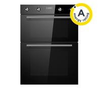 Cookology CDO900BK 90cm Black Glass Built-in Electric Double Oven & timer