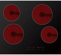 Cookology CET601 60cm Ceramic Hob - 4 Zone 6000W Electric Hob - Touch Control Panel - 9 Power Levels - Residual Heat Indicators & Child Lock