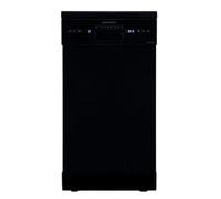 Cookology CFSD4510 Slimline Freestanding Dishwasher in Black - 45cm Width - Compact Design - 10 Place Settings - 6 Wash Cycles - LED Control Panel - 8 Hour Delay Timer - Ideal for Small Families