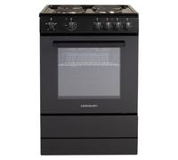 Cookology CFSP600BK/1 Freestanding Electric Single Cooker in Black - Solid Plate Top - 68 Litre Capacity - 60cm Wide - 4 Cooking Zone Hob - Analogue Dials
