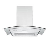 Cookology CGL600SS/A Designer Extractor | 60cm Curved Glass Chimney Cooker Hood in Stainless Steel