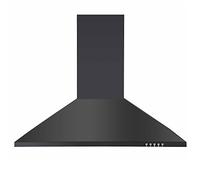 Cookology CH700BK/A Chimney Cooker Hood in Black - 70cm Width - Extendable Design - LED Lights - Extractor Fan Kitchen Wall Mounted - A Energy - Air Recirculating