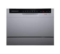 Cookology CTTD6WH Mini Counter Top Dishwasher in Silver - 6 Place Settings - Table Top - Compact Design - 6 Drying Settings - 7 Wash Cycles - ECO Friendly Mode