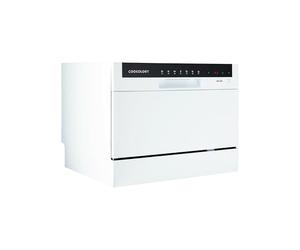 Cookology CTTD6WH Mini Counter Top Dishwasher in White - 6 Place Settings - Table Top - Compact Design - 6 Drying Settings - 7 Wash Cycles - ECO Friendly Mode