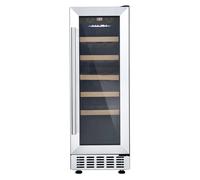 Cookology CWC300SS 30cm Wine Cooler, 20 Bottles, 60L, Digital Temp Control, 5 Shelves, Reversible Door - S/Steel