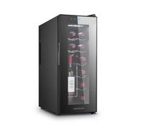 Cookology 12 Bottle Thermo Electric Wine Cooler and Chiller for Counter Top, Digital Temperature Control, Less Noise and No Vibration - Black