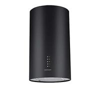Cookology CYL351BK Cyclinder Island Cooker Hood in Black - 35cm Width - Modern Extendable Extractor Fan - LED Lights - Energy Rating A - 3 Speed Settings - Adjustable Height