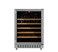 Cookology DIMENSIONS: This 60 cm under-counter wine fridge measures 600 mm Width x 570 mm Depth x 820 mm Height and weighs approximately 39 kg-holds up to 54 bottles in a 135 L capacity
