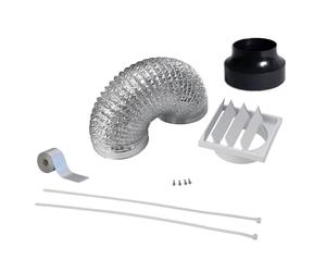 Cookology DK1M120 12cm Universal Ducting Kit for Kitchen Extractor Fans & Cooker Hoods | 120mm x 1 Metre Flexible Hose & Outside Wall Vent