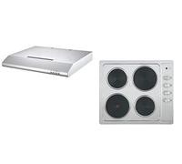 Cookology Electric Hob & Hood Pack | Cookology Solid Plate Electric Hob & 60cm Stainless Steel Visor Cooker Hood Pack