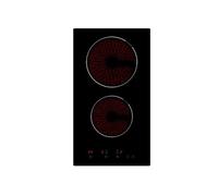 Cookology Essentials 30cm Electric Ceramic Hob Domino - with 2 Zones - Touch Control - 9 Power Levels - Timer - Residual Heat Indicators - Child Safety Lock - UK Plug Fitted - Easy-Clean - Black