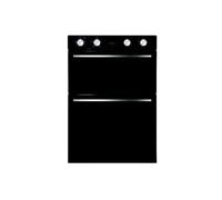 Cookology Essentials 67L Built-in 90cm Double Electric Oven - Main Fan & 38L Conventional Top Cavity - White LED Clock & Timer - Full Grill - Easy-Clean Enamel - Halogen Lights - Black