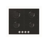 Cookology Essentials AEGHE60BK Gas Hob 60cm - 4 Burner Gas Hob - Auto Ignition - Flame Safety Device - Enamel Pan Stands - Front Controls - LPG Kit Supplied - Black Kitchen Hob
