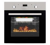Cookology FOD60SS 60cm 61L Built-in True Fan Oven, 1800W, Programmable Timer, Digital Clock - Stainless Steel