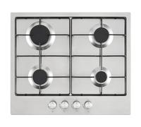 60cm Stainless Steel 4 Gas Burner Hob with Auto Ignite