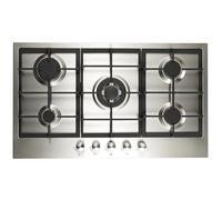 90cm Stainless Steel 5 Burner Gas Hob with Wok Burner