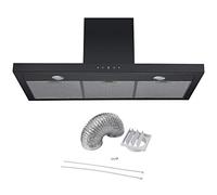 Cookology LINT1001BK Black Linear Extractor 100cm Chimney Cooker Hood & Duct