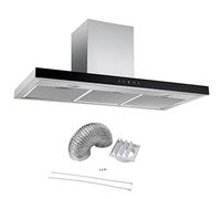 Cookology LINT1001SS 100cm Linear Chimney Cooker Hood Extractor Fan, 750m/3 per hour with 3 Speed Settings, LED Lights and Touch Control Panel with Ducting Kit - Stainless Steel