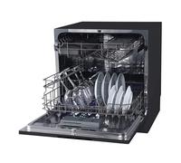 Cookology Mini Countertop Dishwasher - 8 Place Settings - Black | Tabletop Small Appliance - 8 Wash Cycles - ECO Friendly Mode - Compact & Portable