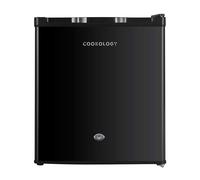 Cookology 42L Mini Fridge with Lock and Chiller Box, Reversible Door, Adjustable Temperature Control, Small Countertop Design - Black