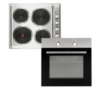 Cookology Oven & Hob Bundle - 60cm Built In Electric Static Oven with Solid Plate Hob